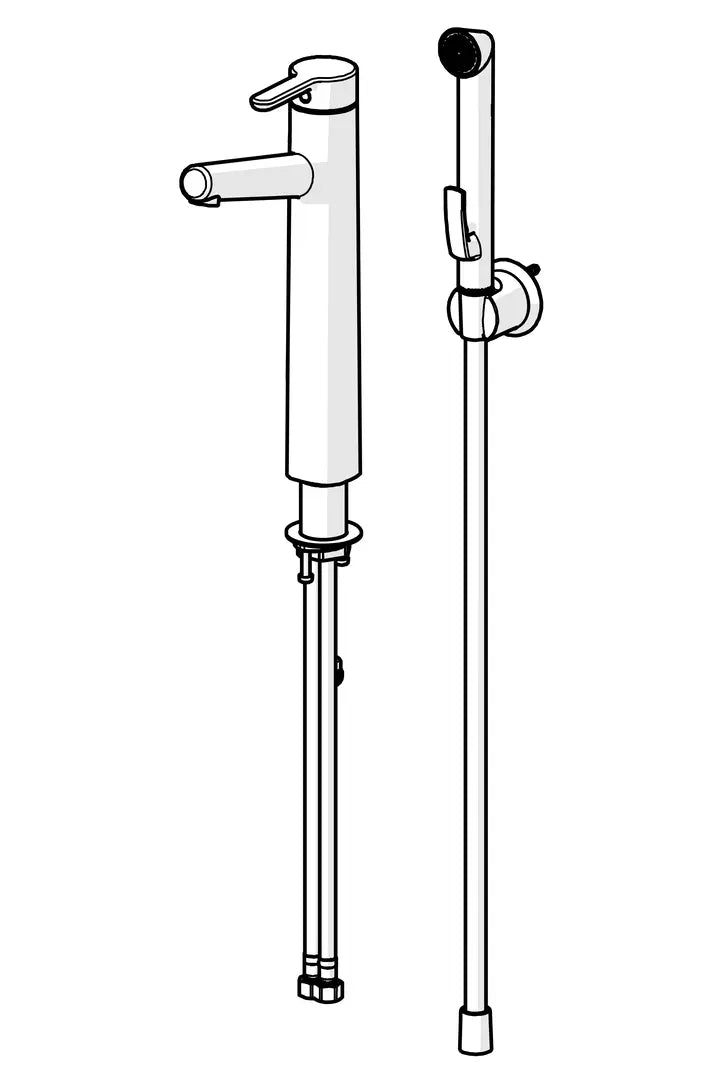 Oras Inspera korkea pesuallashana, 3002F, kromi, piirroskuva