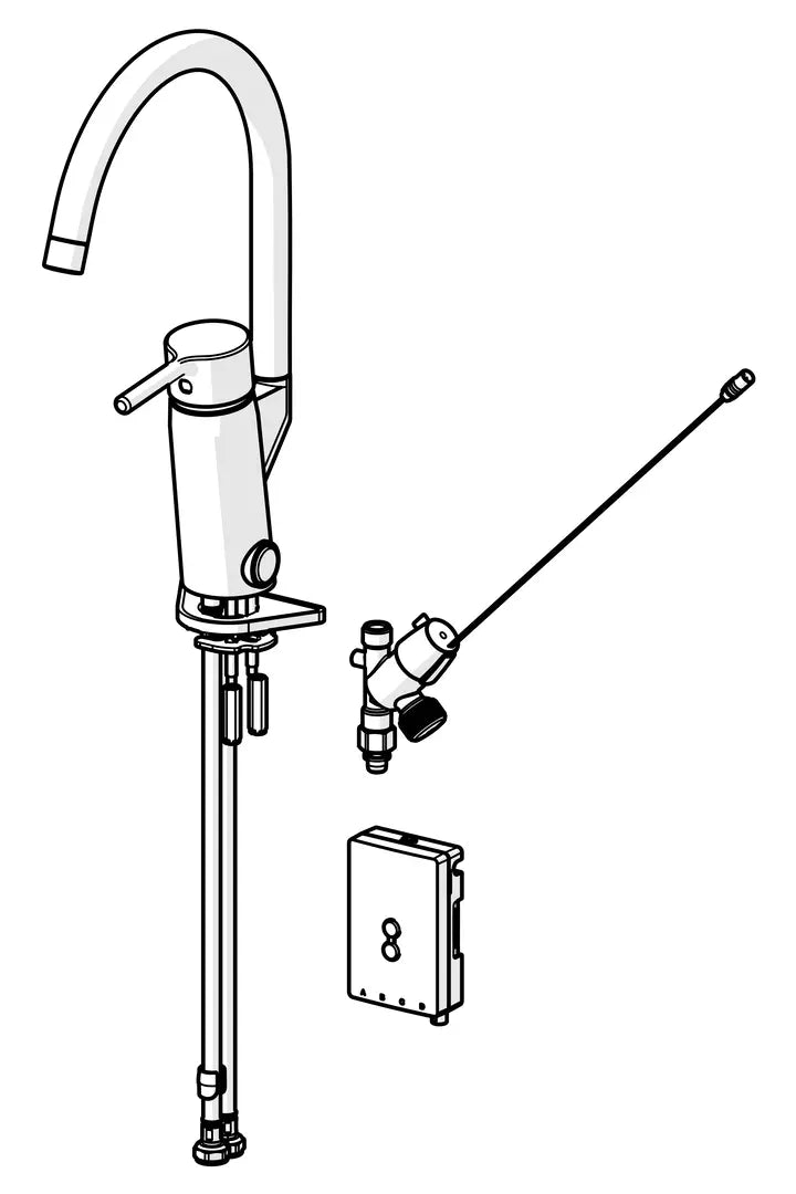 Oras Optima keittiöhana, jossa pesukoneventtiili, 2839FN, kromi, piirroskuva