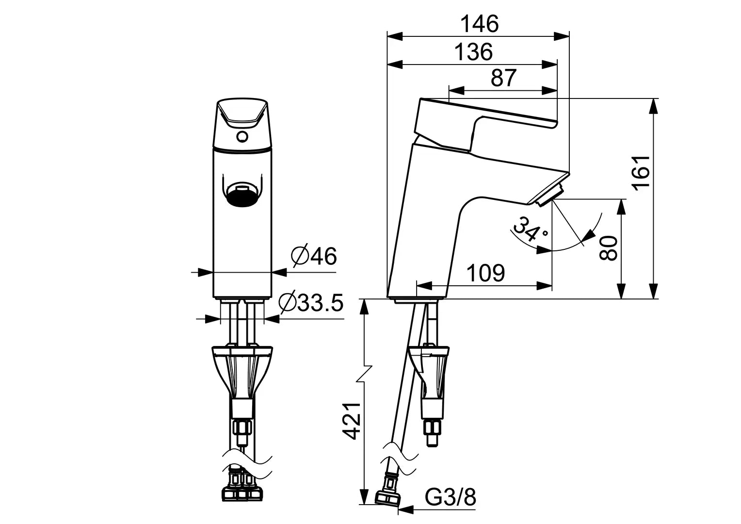 Oras Optima pesuallashana, 2610F, kromi, mittakuva