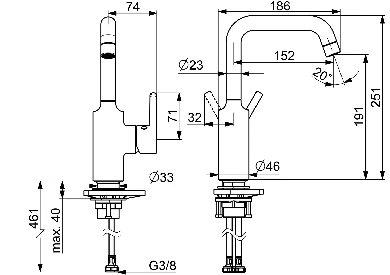 Oras Optima pesuallashana, 2611AF, kromi, mittakuva