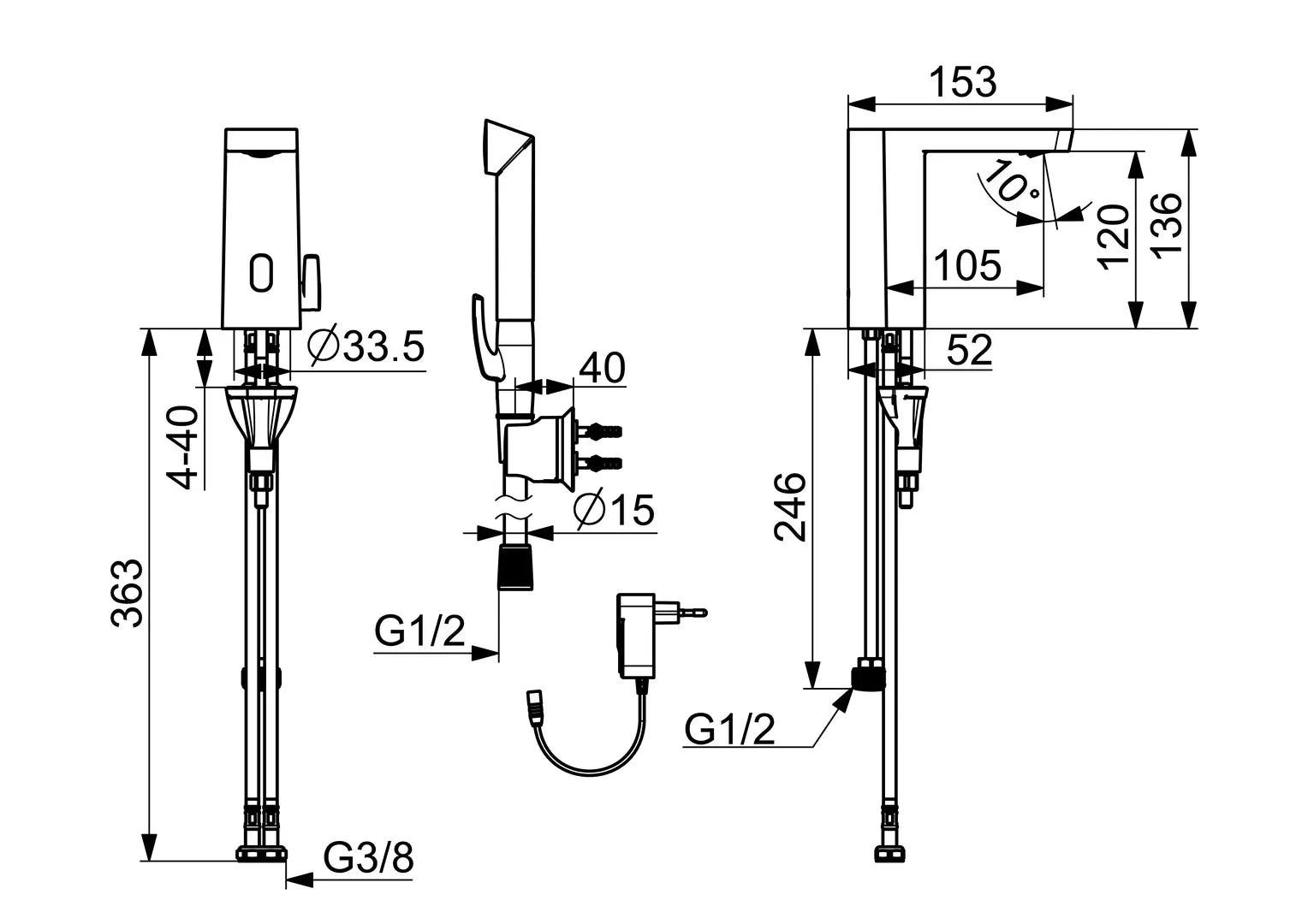 Oras Stela Safety pesuallashana, 230/9 V, Bluetooth, 4826FTZ, kromi, mittakuva