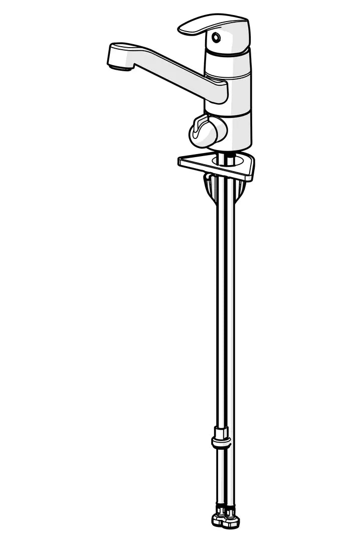 Oras Vega ECO keittiöhana, jossa pesukoneventtiili, 1825FG, kromi, piirroskuva