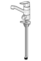 Oras Vega ECO keittiöhana, jossa pesukoneventtiili, 1825G, kromi, piirroskuva