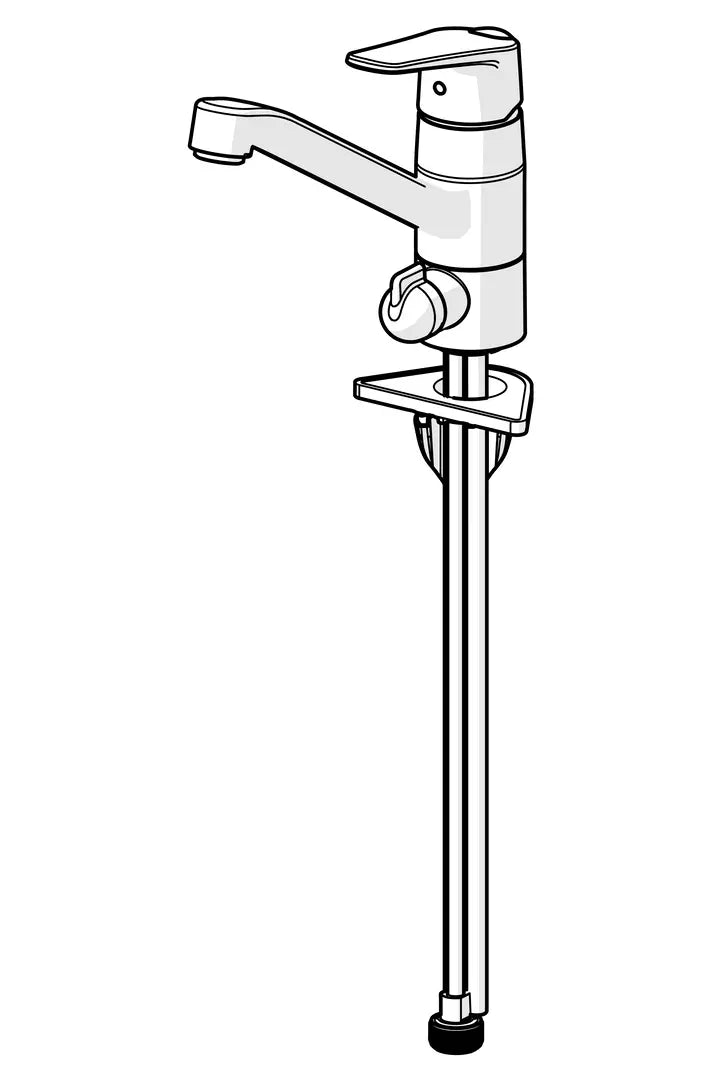 Oras Vega ECO keittiöhana, jossa pesukoneventtiili, 1825G, kromi, piirroskuva