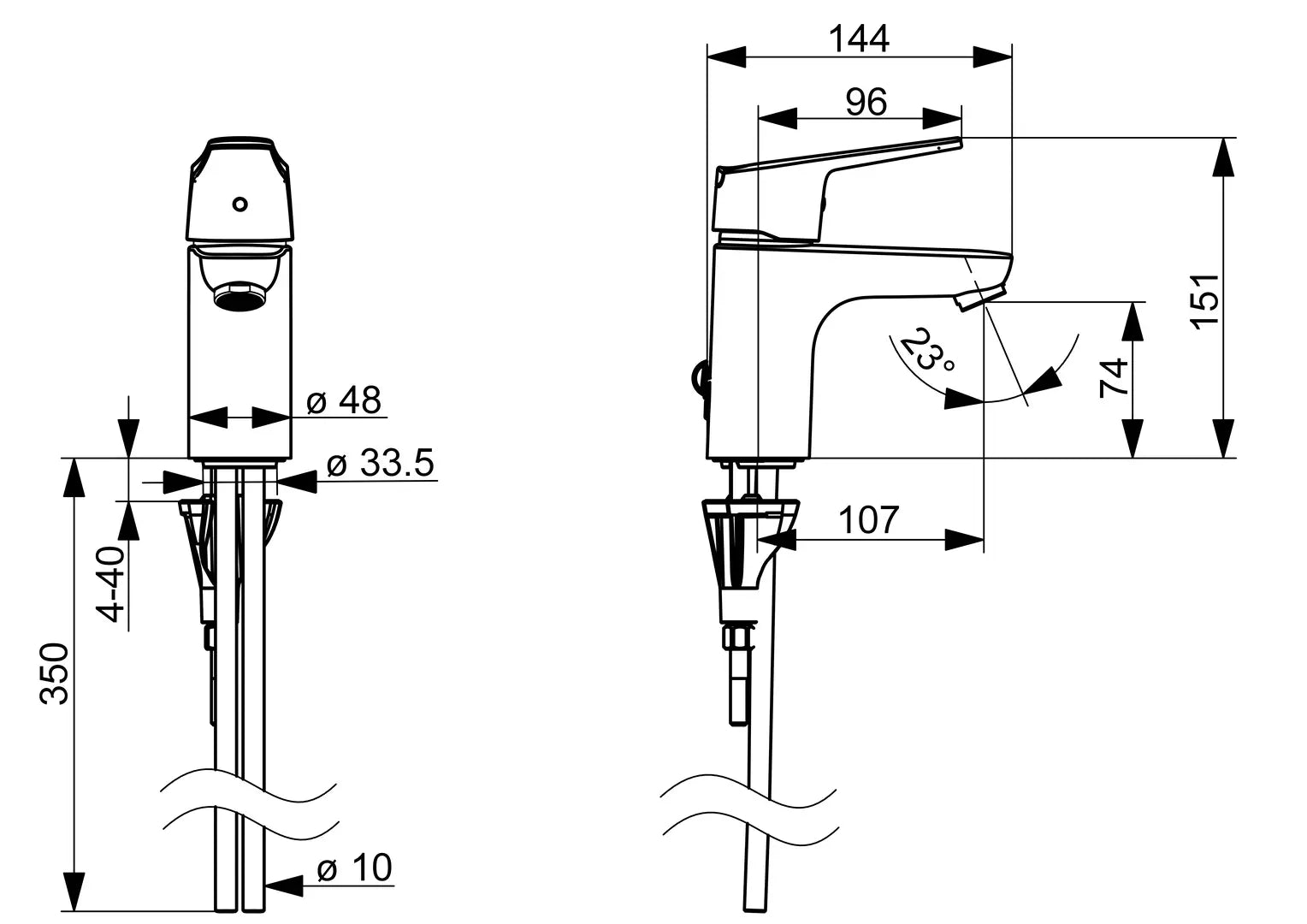 Oras Vega ECO pesuallashana, 1810G, kromi, mittakuva