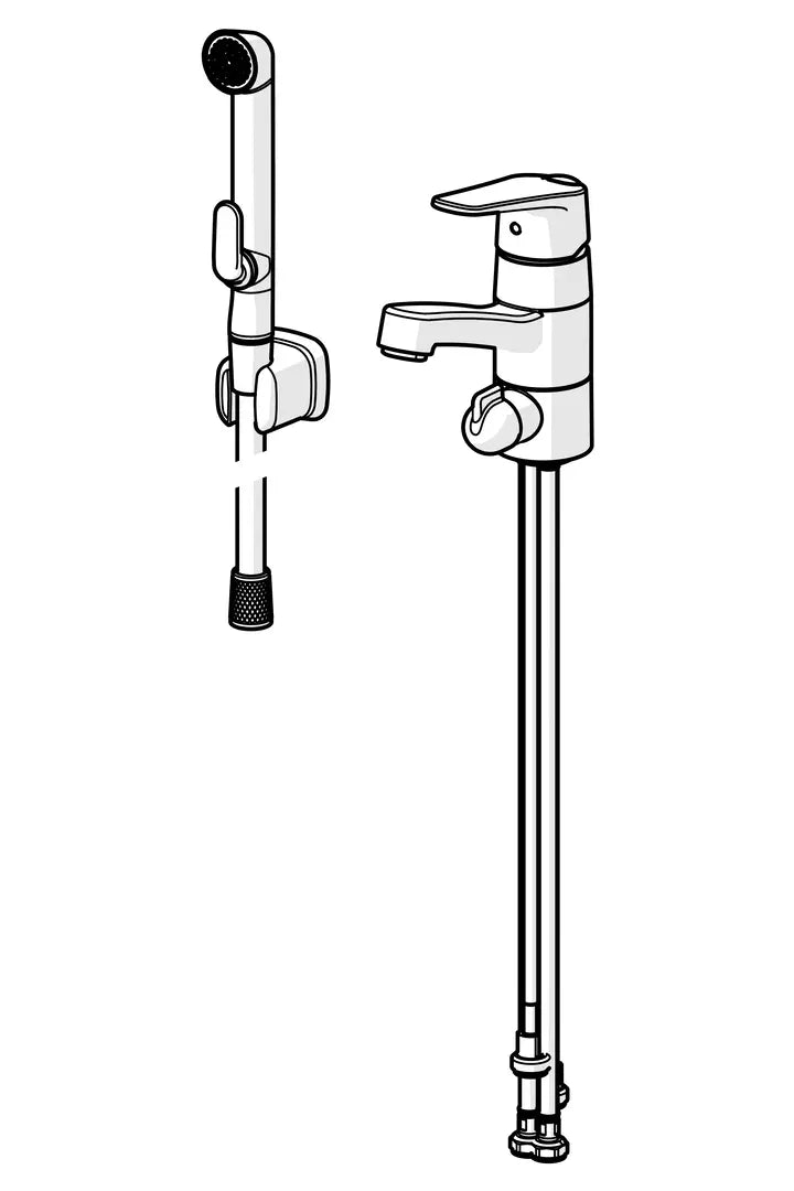 Oras Vega pesuallashana, jossa pesukoneventtiili, 1814FG-33, mattamusta, piirroskuva