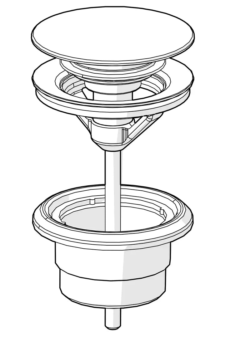 Oras helppokäyttöinen pohjaventtiili, 200061-33, mattamusta, piirroskuva