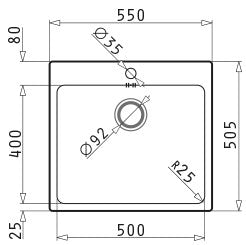 Otsoson SPACE 60 keittiöallas, mittakuva