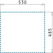 Otsoson SPACE 60 keittiöallas, mittakuva aukko