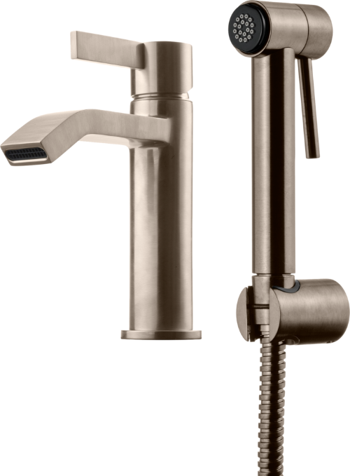 Tapwell ARM069 pesuallashana käsisuihkulla harjattu nikkeli