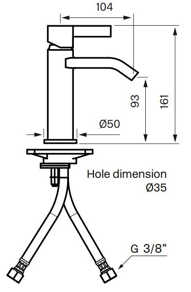 Tapwell ARM071 pesuallashana, mittakuva