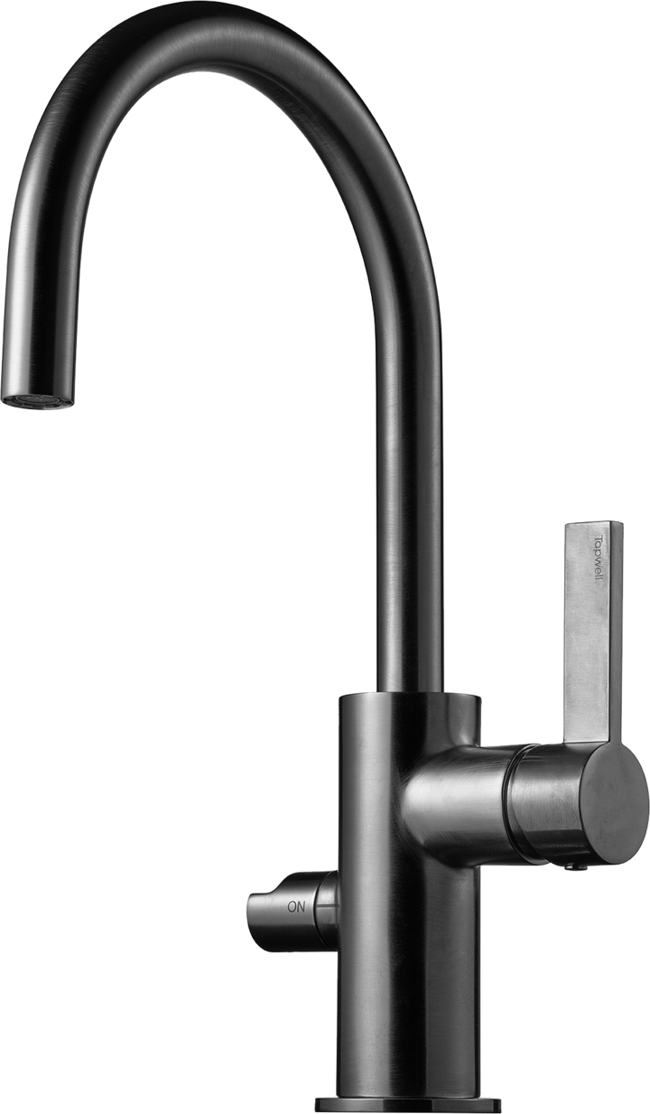 Tapwell ARM384 keittiöhana, harjattu musta kromi