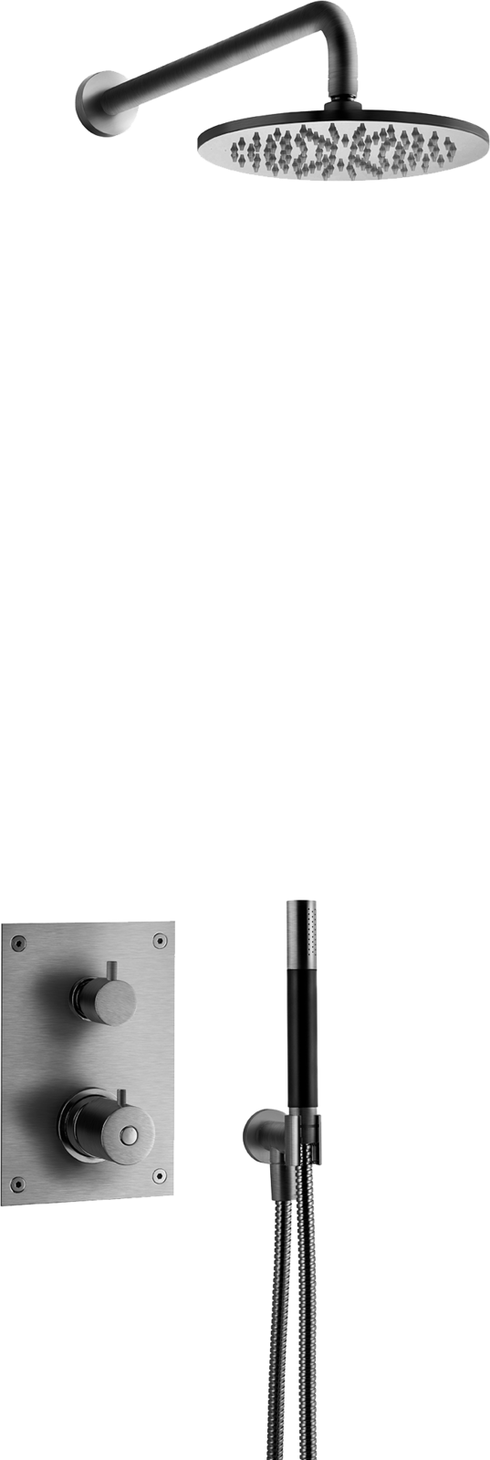 Tapwell BOX7268 piiloasennussuihku, harjattu musta kromi