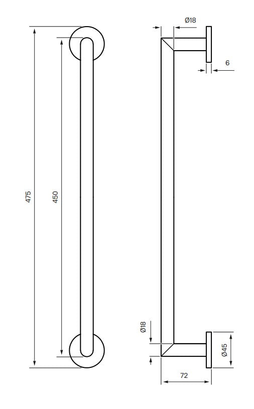 Tapwell TA211-450 pyyhetanko, mittakuva