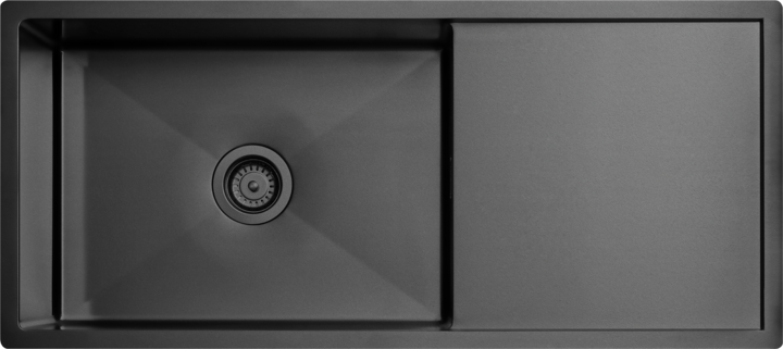 Tapwell TA8140 keittiöallaspaketti, laskutaso oikealla, matta musta