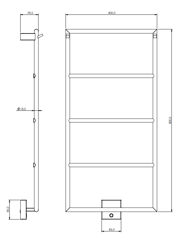 Tapwell TW800-400 pyyhekuivain, mittakuva