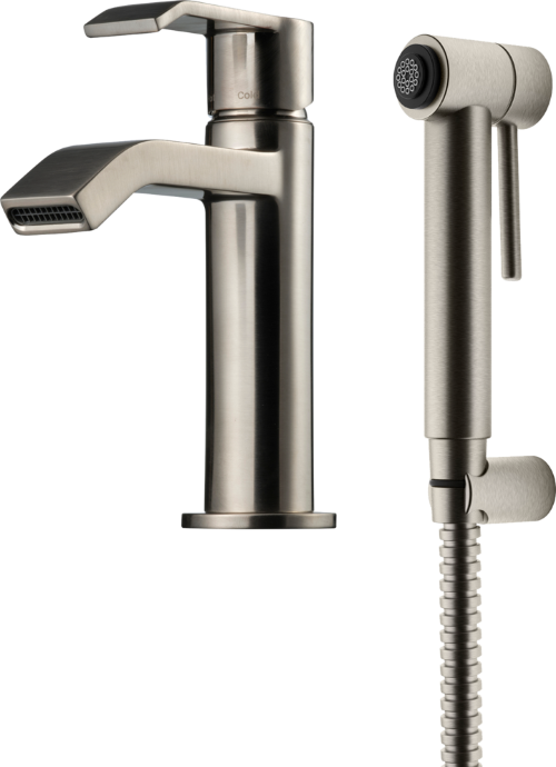 Tapwell VIC069 pesuallashana käsisuihkulla, harjattu nikkeli