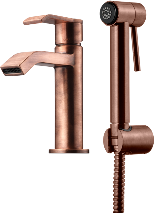 Tapwell VIC069 pesuallashana käsisuihkulla, kupari