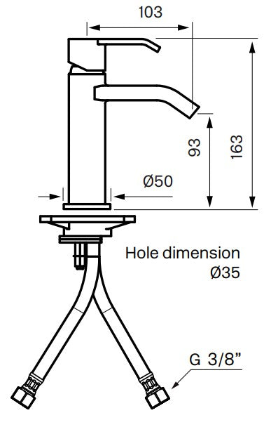 Tapwell VIC071 pesuallashana, mittakuva