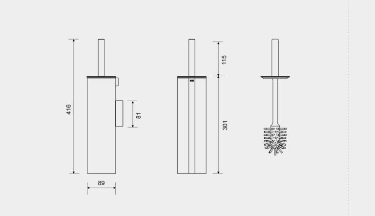Unidrain Reframe Collection WC-harjateline, seinäkiinnitys, mittakuva