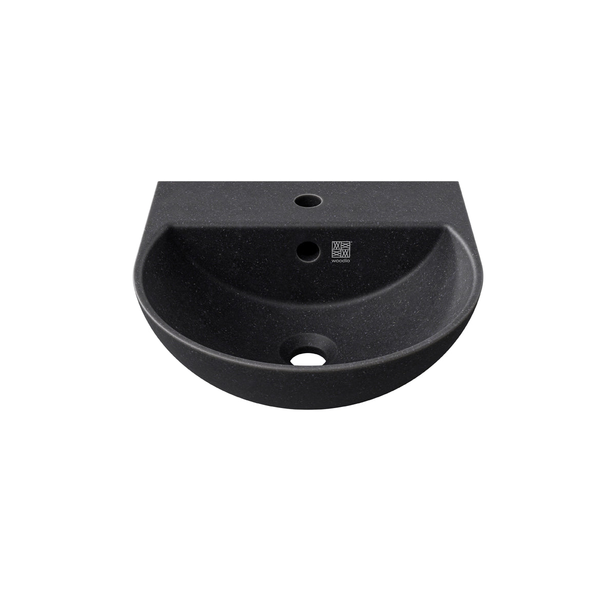 Woodio Soft40 seinäkiinnitteinen pesuallas, pieneen kylpyhuoneeseen sopiva pesuallas, Coal