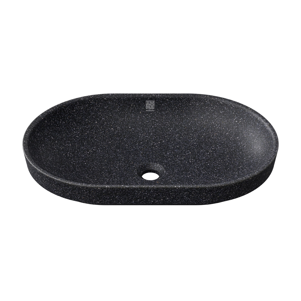 Woodio Soft60 upotettava pesuallas Char, puukomposiitti