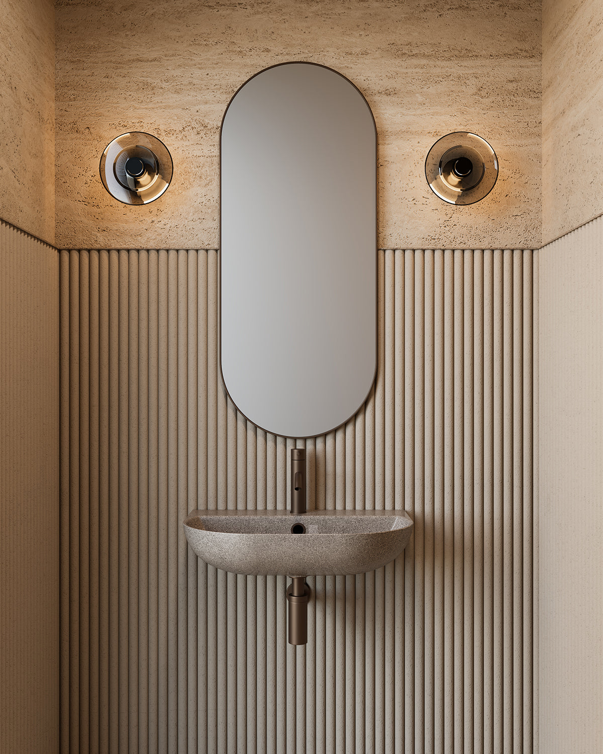 Woodio Soft60 seinään kiinnitettävä kaunis pesuallas Earth