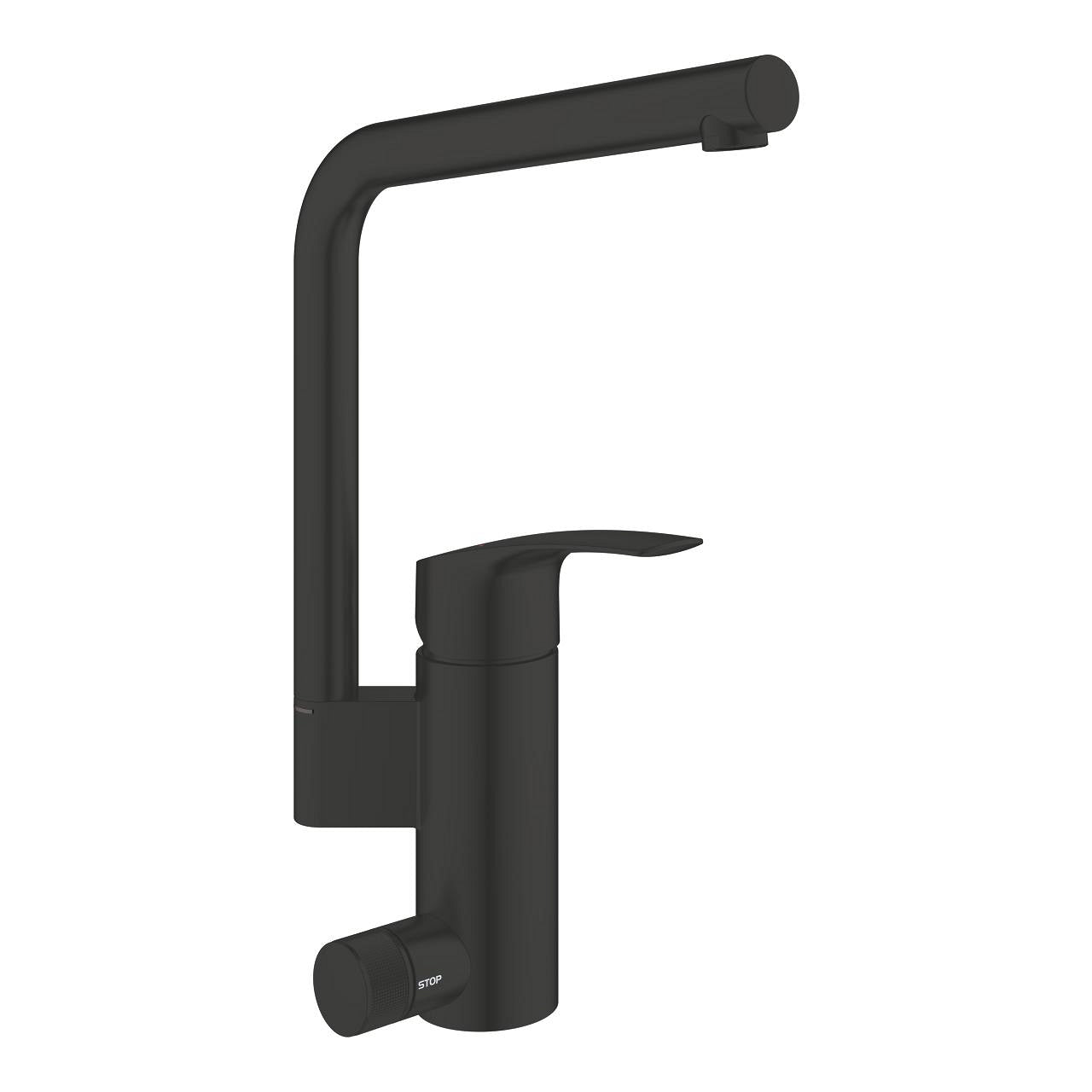 Grohe Eurosmart keittiöhana mattamusta ja kulmikas / L-malli