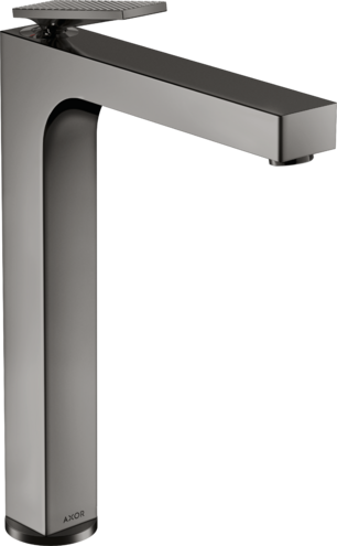 AXOR CITTERIO Yksiote pesuallashana 280, sulkeutumaton pohjaventtiili - rombinen leikkaus, kiillotettu musta kromi
