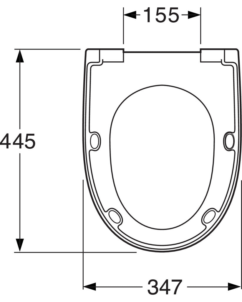 Gustavsberg Nautic 8M45 - Soft-close & Quick-release, Slimseat istuinkansi, mittakuva