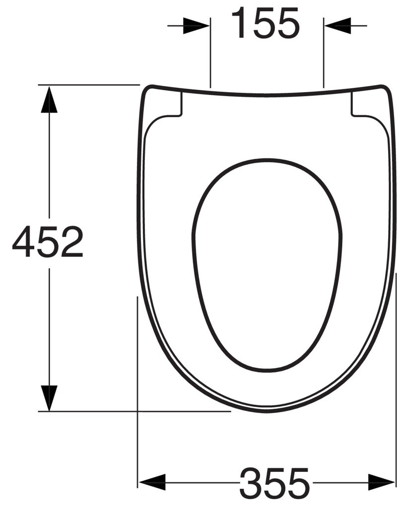 Gustavsberg Nautic 9M26 - Soft-close & Quick-release istuinkansi, mittakuva