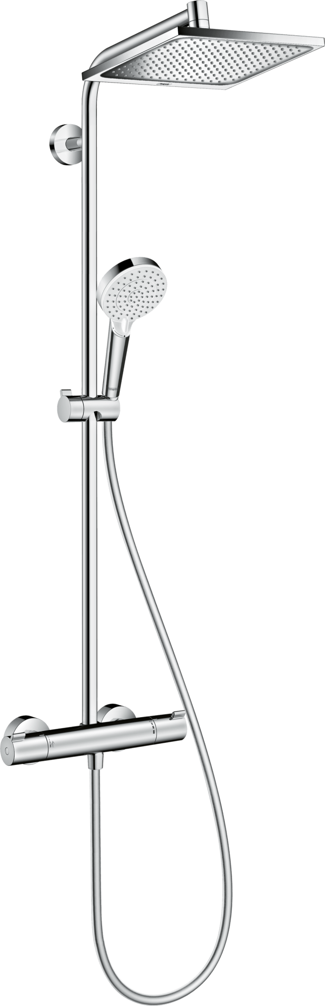 Hansgrohe Crometta E Showerpipe 240 1jet EcoSmart suihkutermostaatti, 26596000, kromi
