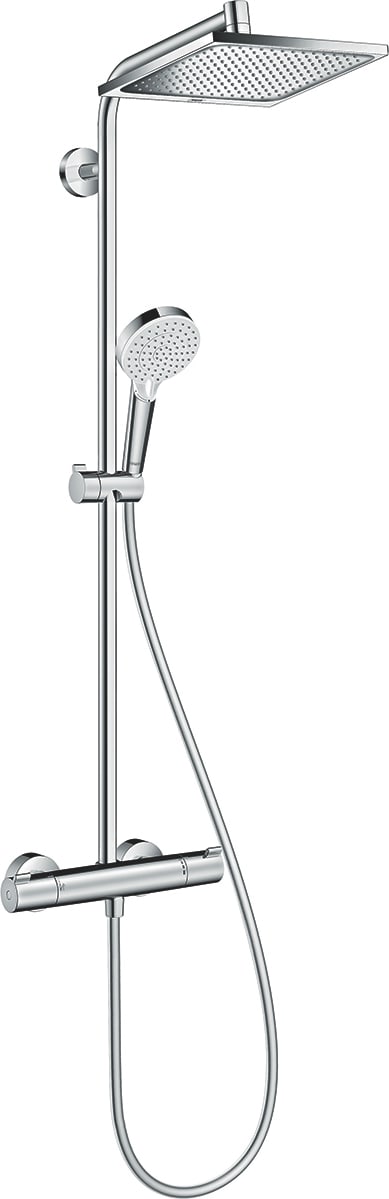 Hansgrohe Crometta E Showerpipe 240 1jet, suihkutermostaatti, 27932000, kromi