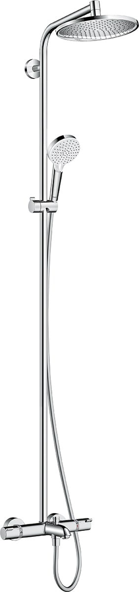 Hansgrohe Crometta S Showerpipe 240 1jet, amme/suihkutermostaatti, 27892000, kromi