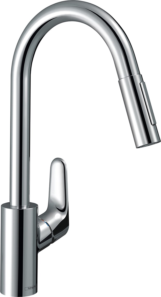 Hansgrohe Focus M41 yksiote keittiöhana 240 2jet, ulosvedettävä juoksuputki, 31846000, kromi