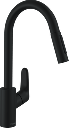 Hansgrohe Focus M41 yksiote keittiöhana 240 2jet, ulosvedettävä juoksuputki, 31846670, mattamusta