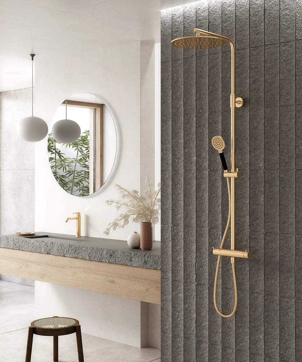 MORA INXX II shower system ylä- ja käsisuihkusetti, 271905.62, harjattu messinki