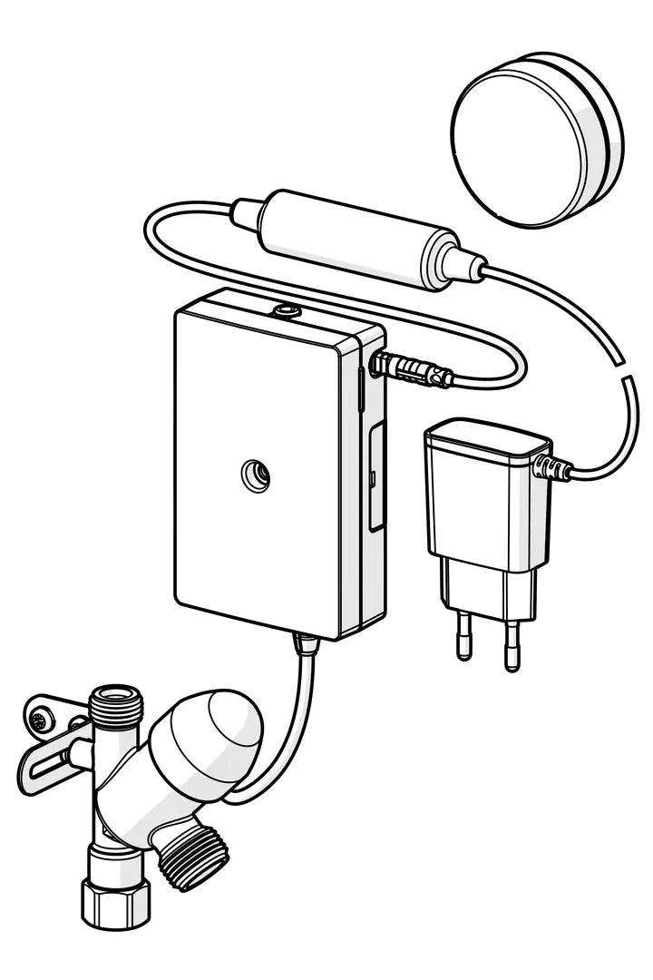 Oras älykäs pesukoneventtiili, 230/9 V, Bluetooth, 272101, kromi, piirroskuva